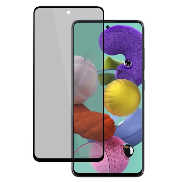 Samsung A71 2.5D Anti-Spy 3-PACK Skärmskydd Ram 9H 0,3mm