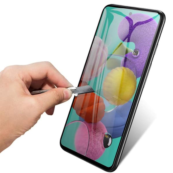 Samsung A71 2.5D Anti-Spy 3-PACK Skärmskydd Ram 9H 0,3mm