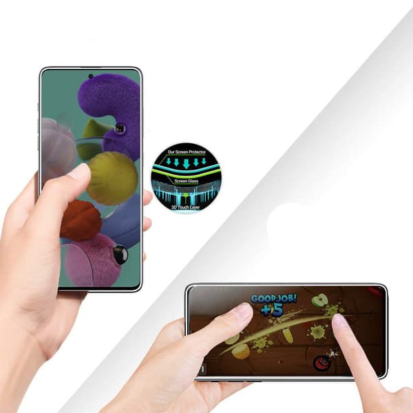 Samsung A71 Anti-Spy 3-PACK Skärmskydd 9H 0,3mm