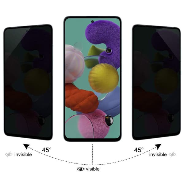 Samsung A71 Anti-Spy 3-PACK Skärmskydd 9H 0,3mm