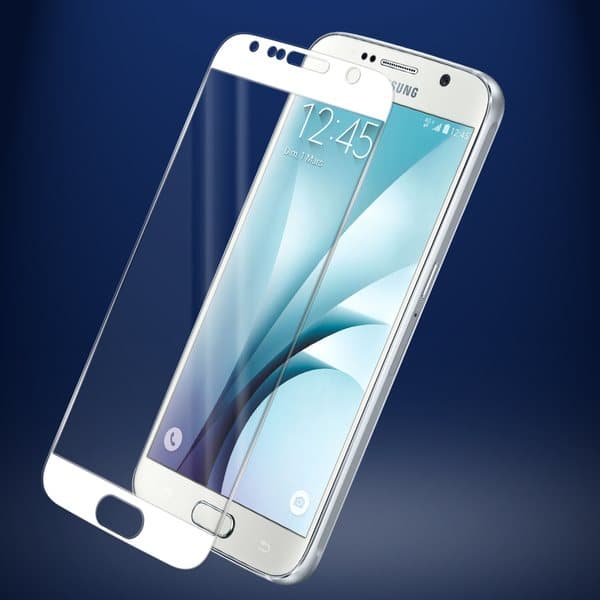 Samsung Galaxy S6 - 2-PACK Skärmskydd med Ram (Full-Fit) VIT