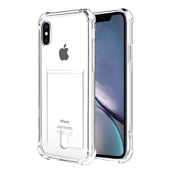 iPhone XS Max - Stötdämpande Silikonskal med Kortfack