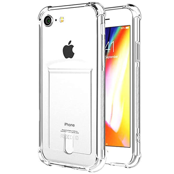 Skyddande Silikonskal Korthållare - iPhone 7