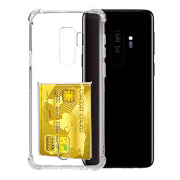 Samsung Galaxy S9+ - Kraftfullt Silikonskal med Korthållare