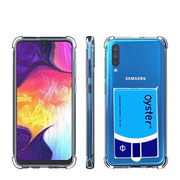 Samsung Galaxy A50 - Stötdämpande Silikonskal med Kortfack