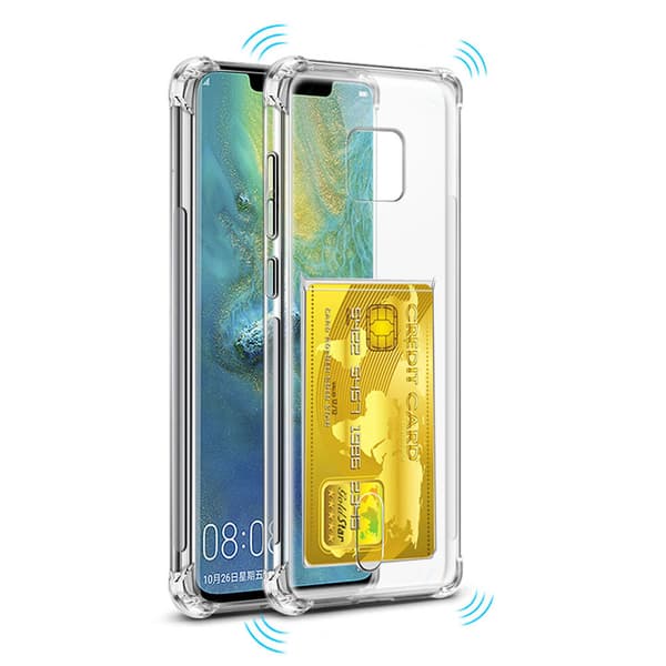 Huawei Mate 20 Pro - Skyddande Skal med Korthållare