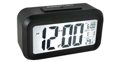 ISO väckarklocka Digital med termometer Svart