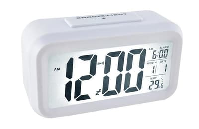 ISO väckarklocka Digital med termometer Vit