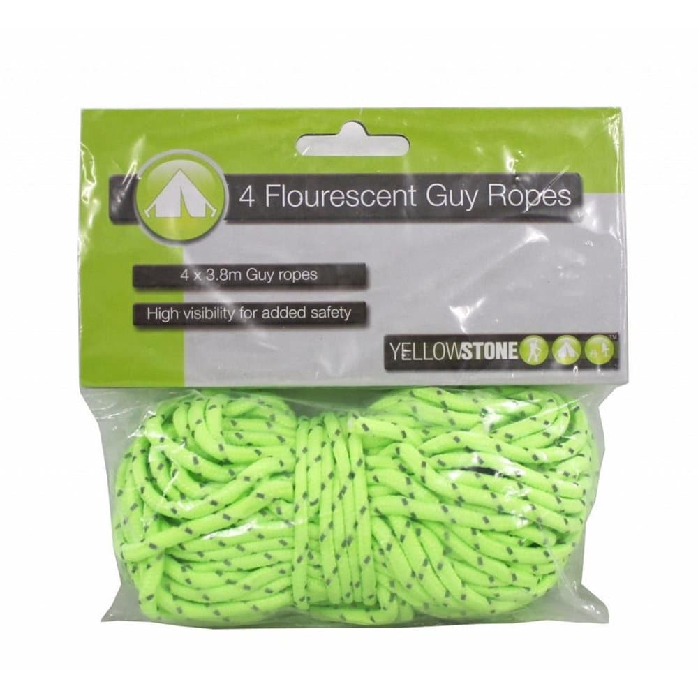 Yellowstone Flourescent Guy Ropes (Pack Of 4)