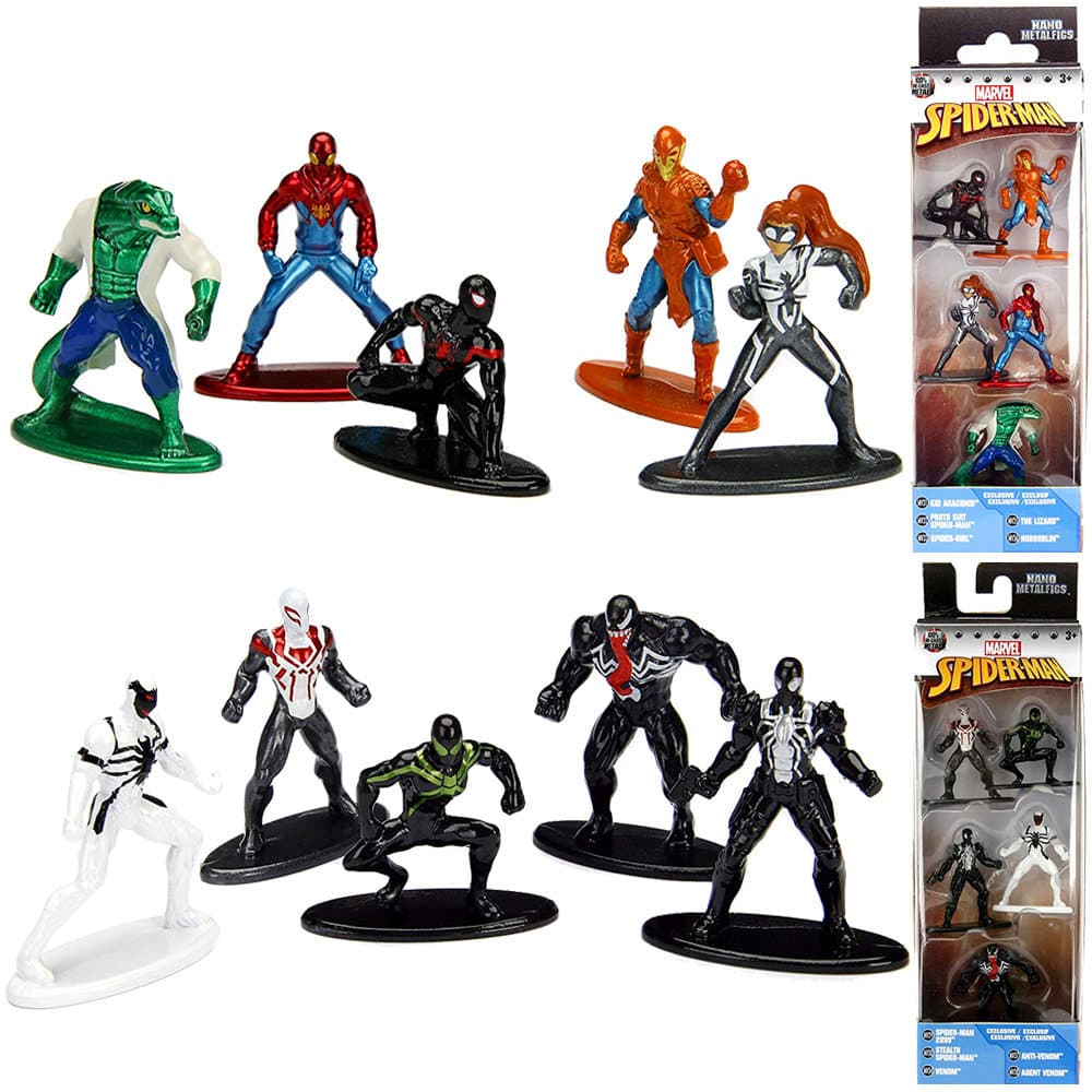 10. Spider-Man Spider Man Nano Metal Figs Collector Fig. W2 Pack A & B
