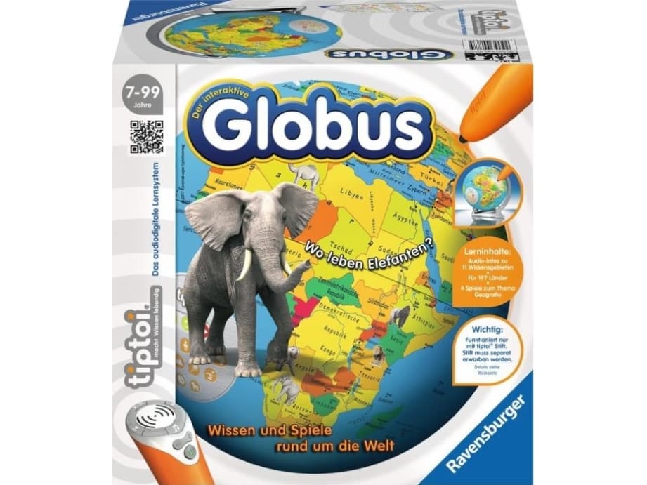 Ravensburger tiptoi 007875, Politisk jordglob, Interaktivt, Bord, Plast, Plast, Grå
