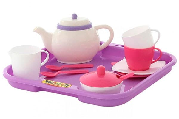 Polesie Polesie 58 959 Tea Set for Two-Kitchen World Toys-13-Pieces, Multi Color