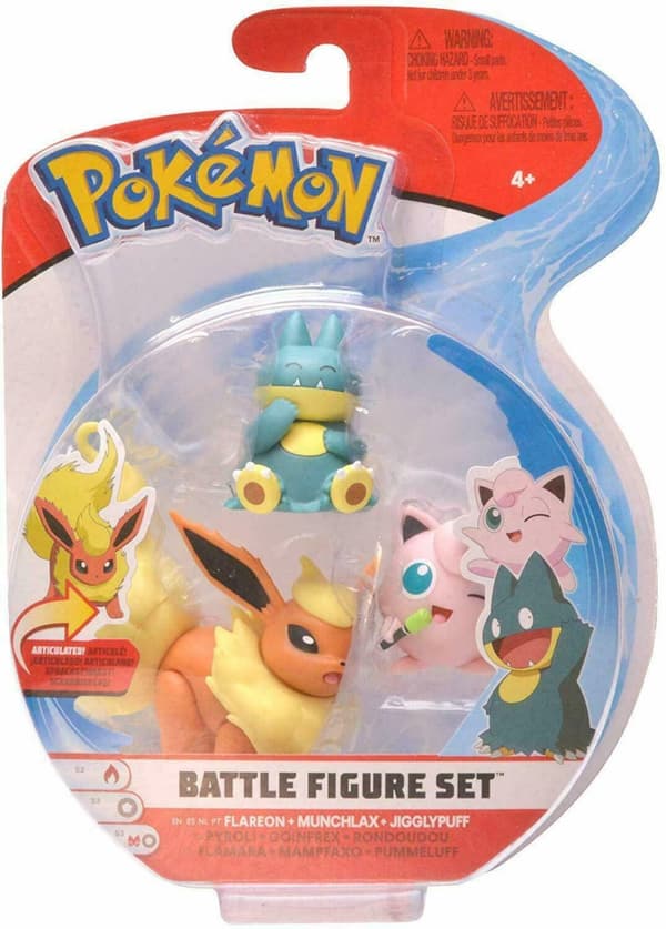 Pokemon Battle Figure Set 3-Pack Flareon,Munchlax,Jigglypuff