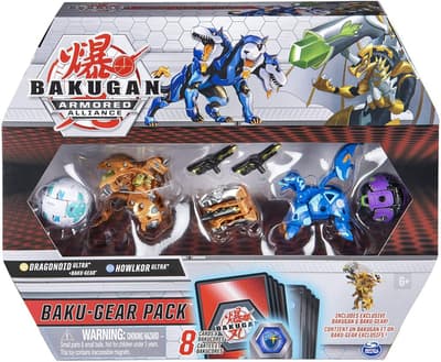 Bakugan Baku-Gear 4-Pack Ultra Dragonoid & Ultra Howlkor