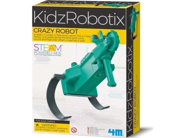 4M Kidzrobotix Crazy Robot, 8 År, Batterier krävs, AAA, Svart, Grön
