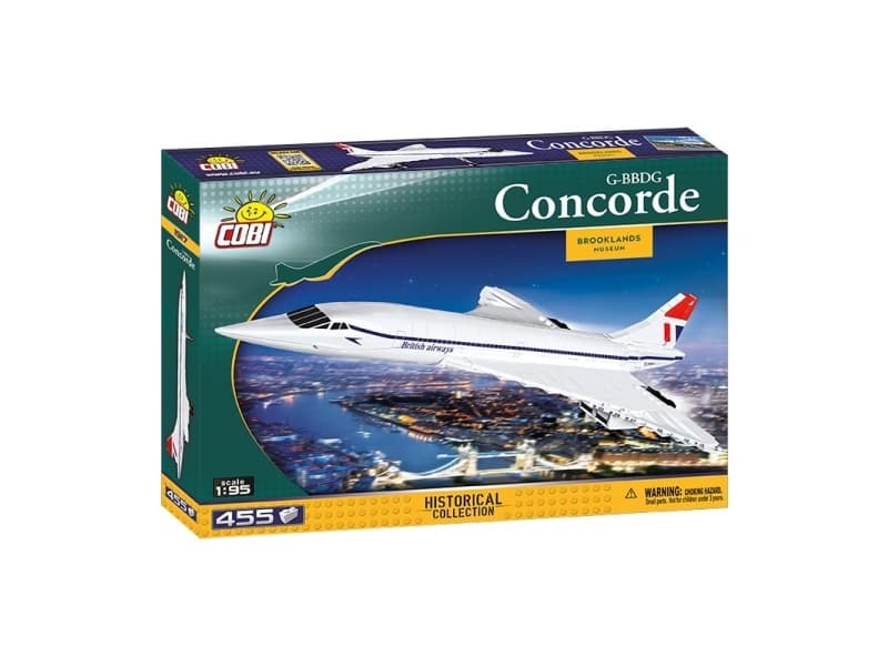 COBI G-BBDG Concorde, Byggsats, Svart, Blå, Röd, Vit, 455 styck, Låda