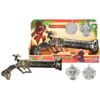 Adventures Piratpistol med lyde og amuletter 28cm