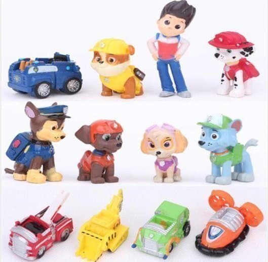 12 st Paw Patrol set leksak figurer