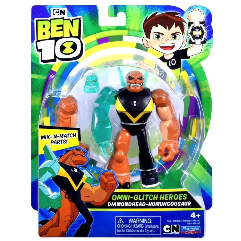 Ben 10 Figur Omni-Glitch Heroes Diamondhead-Humungousaur