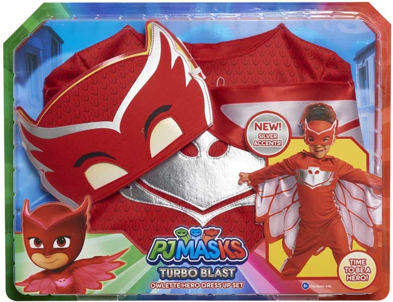 Pj Masks Owlette Masquerade kostume 4-6 år - Pyjamaheltene