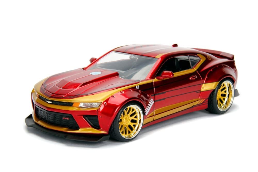 Marvel Iron Man 2016 Chevy Camaro med figur Metall 1:24