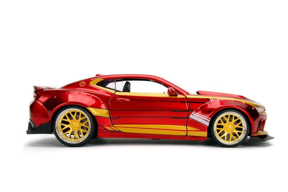 Marvel Iron Man 2016 Chevy Camaro med figur Metall 1:24