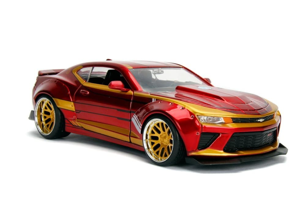 Marvel Iron Man 2016 Chevy Camaro med figur Metall 1:24