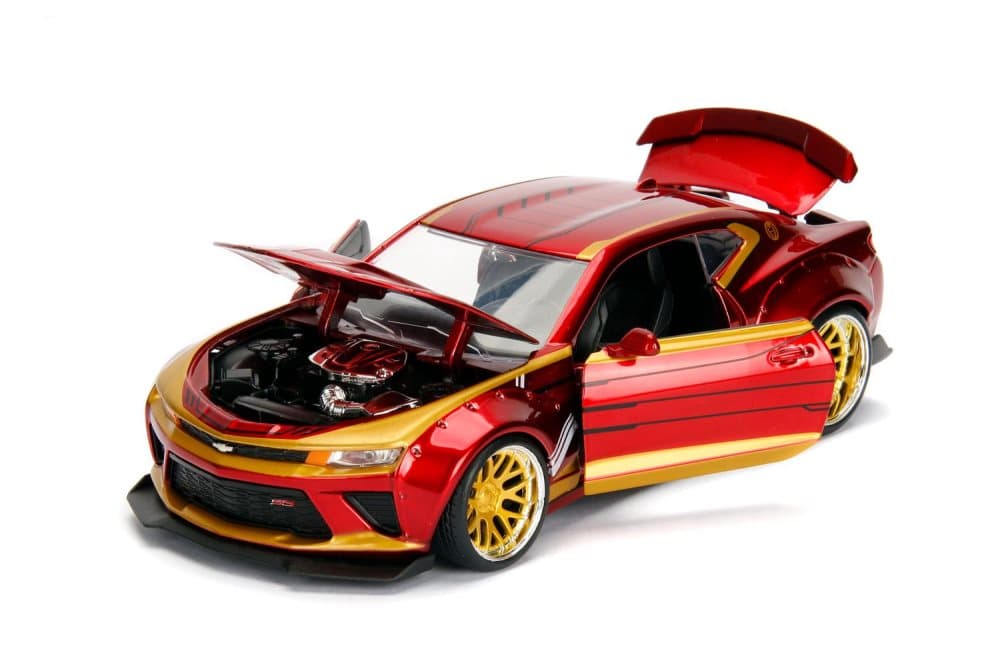 Marvel Iron Man 2016 Chevy Camaro med figur Metall 1:24