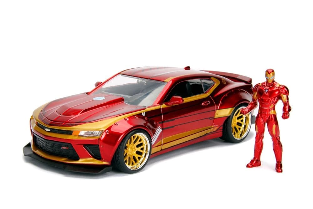 Marvel Iron Man 2016 Chevy Camaro med figur Metall 1:24