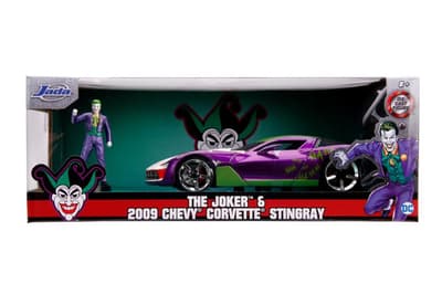 DC The Joker & 2009 Chevy Corvette Stingray Metal 1:24