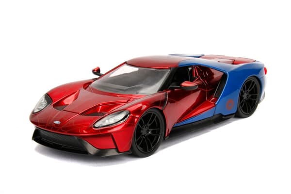 Marvel Spiderman 2017 Ford GT med figur Metal 1:24