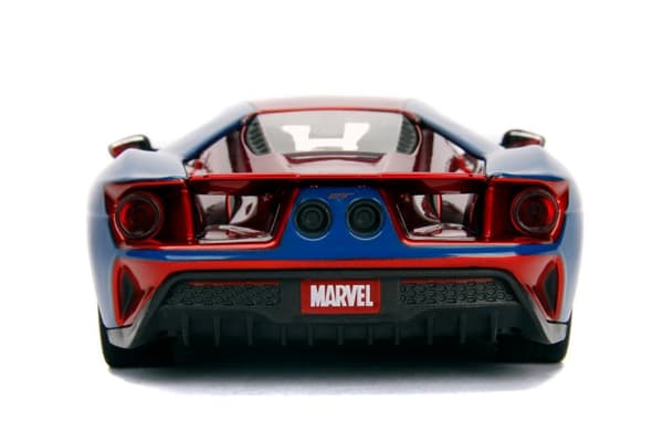 Marvel Spiderman 2017 Ford GT med figur Metall 1:24