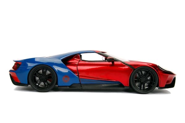 Marvel Spiderman 2017 Ford GT med figur Metall 1:24