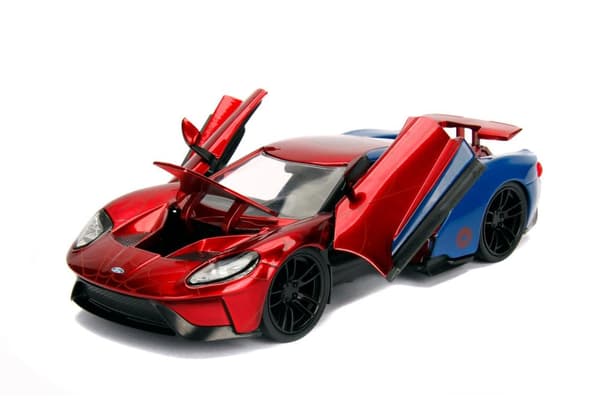 Marvel Spiderman 2017 Ford GT figuurilla Metal 1:24