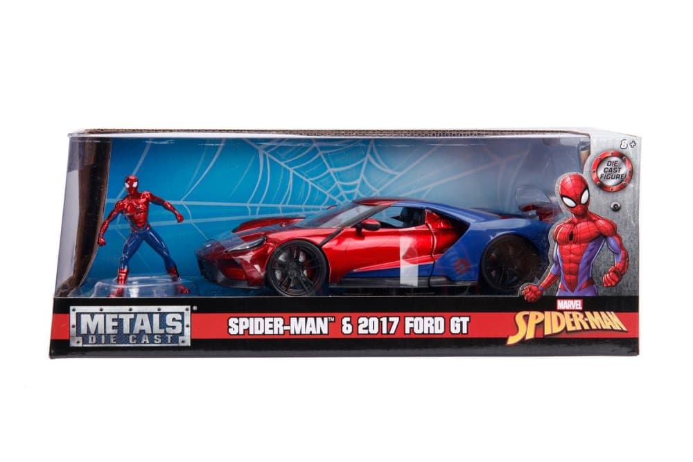 Marvel Spiderman 2017 Ford GT med figur Metal 1:24