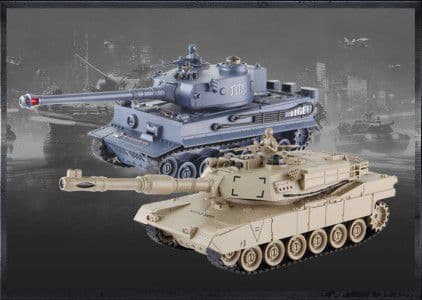Gimmik M1A2 Abrams and German Tiger v2 Mutually Fighting Tanks Set (UF/99827)