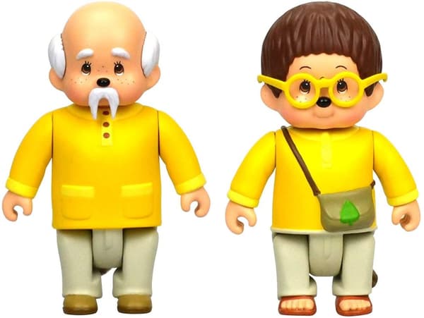 2-Pack Monchhichi Feuilly & Sylvus Figurer Med Böjbara Leder