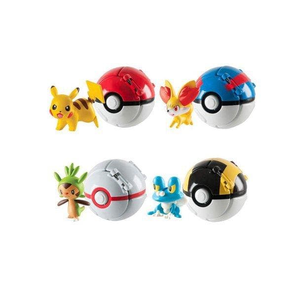 Pokemon Go kastbollar som utvecklar sig + Pokemon figur (4-PACK)