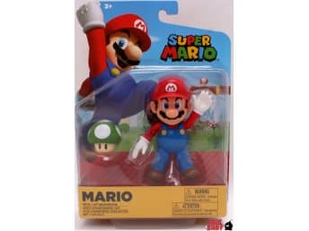 Super Mario Mario with 1-up Mushroom Action Figure