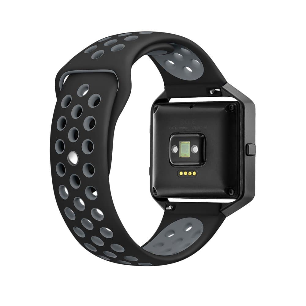 Fitbit Blaze armband silikon - Svart/grå