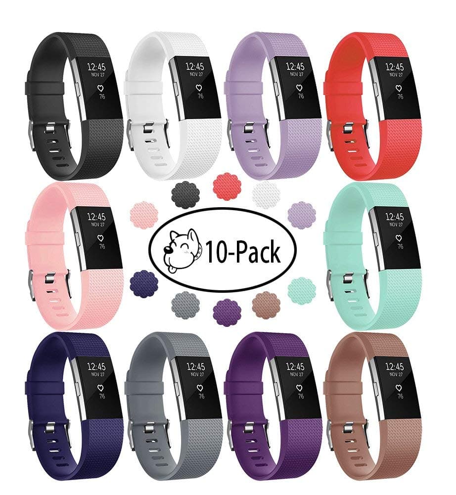 Armbånd til Fitbit Charge 2, 10-pack (S) - ulike farger