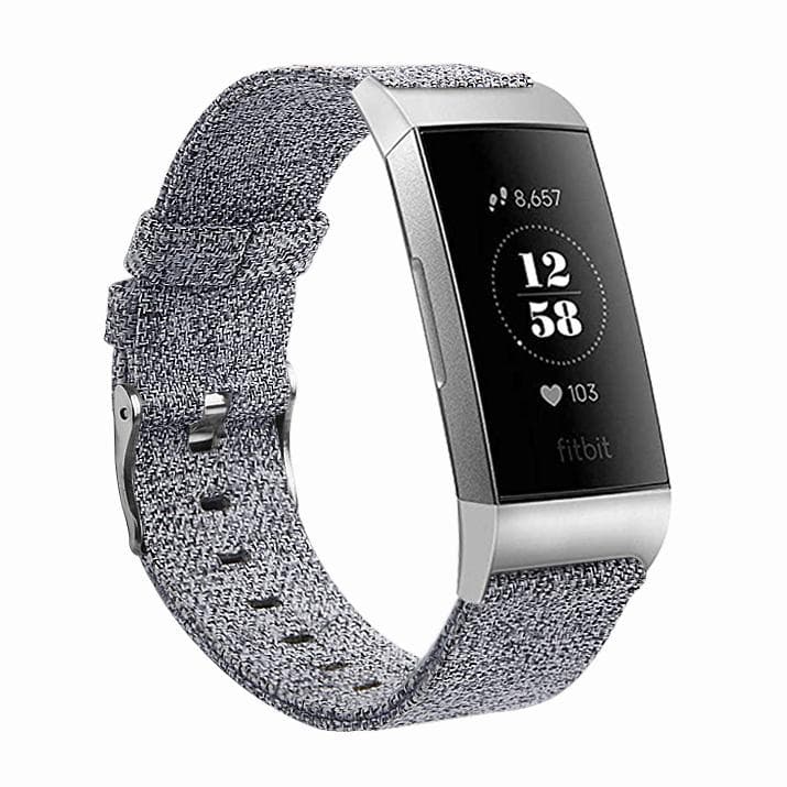 Fitbit Charge 3/4 armbånds lerret Grå (S)