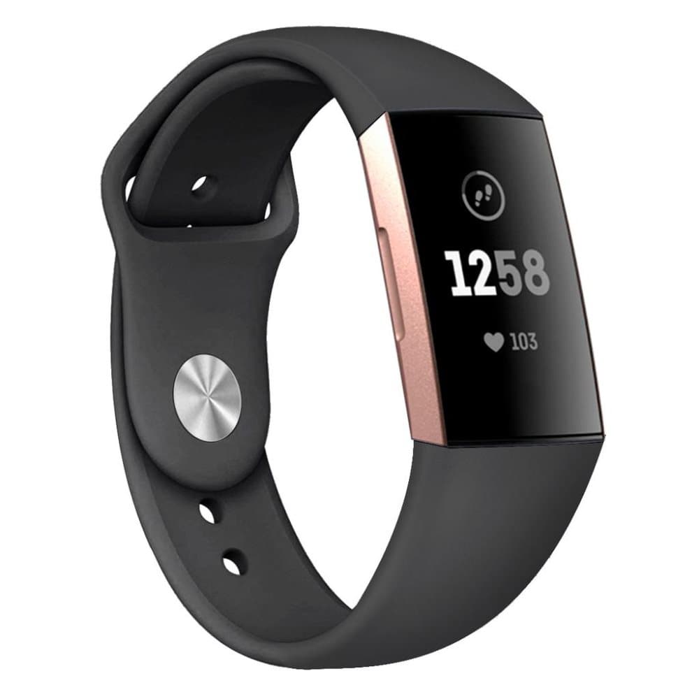 Fitbit Charge 3/4 armband silikon Svart (S)