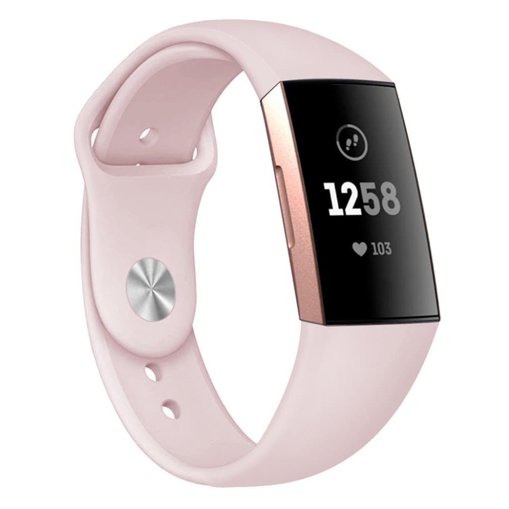 Fitbit Charge 3/4 armband silikon - ljusrosa - S