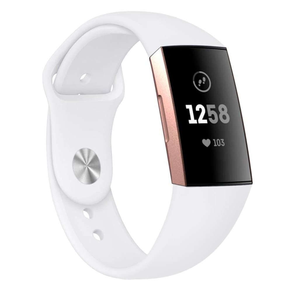 Fitbit Charge 3/4 armbånd silikon Hvit (S)