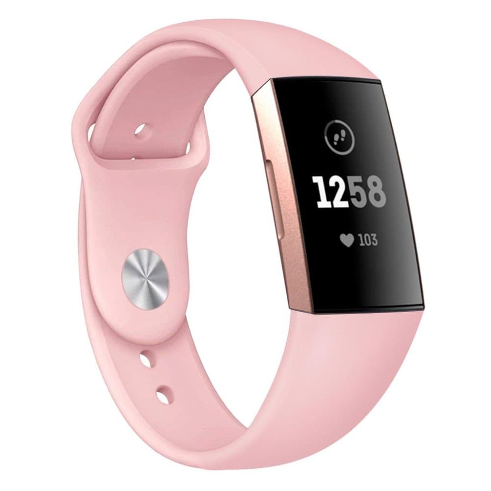 Fitbit Charge 3/4 armbånd silikon rosa (S)