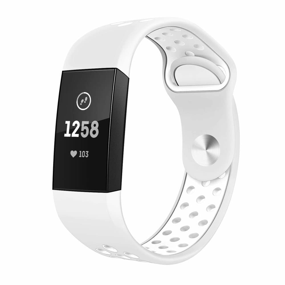 Fitbit Charge 3/4 armbånd silikon Hvit (S)