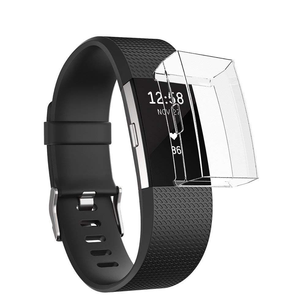 Fitbit Charge 2 silikone shell med skærmbeskytter - gennemsigtig