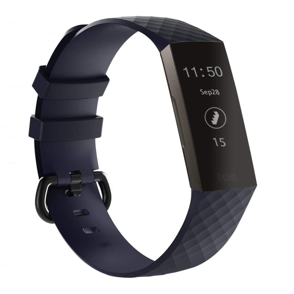 Fitbit Charge 3/4 rannekoru silikoni - tummansininen - Pieni