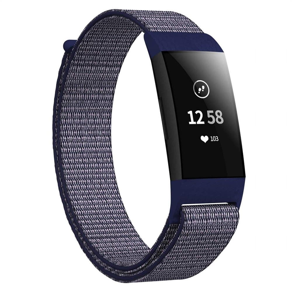 Fitbit Charge 3/4 armbånd nylon Mørkeblå